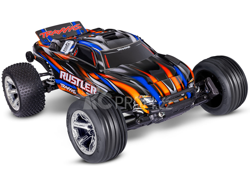 RC auto Traxxas Rustler 1:10 BL-2s RTR, oranžová