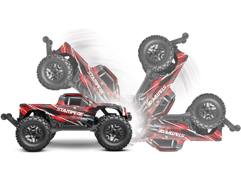 RC auto Traxxas Stampede 1:10 4x4 VXL RTR, červená