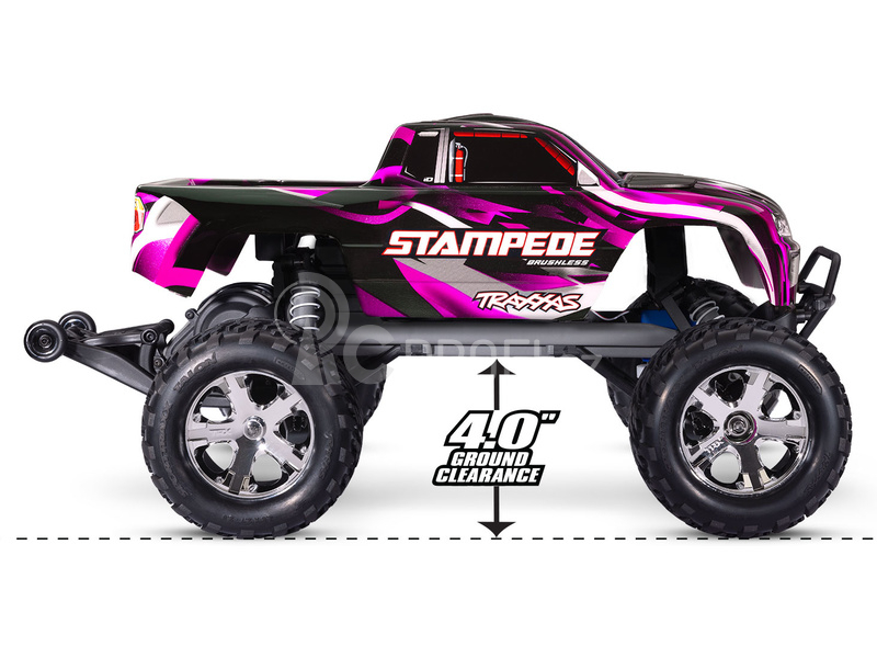 RC auto Traxxas Stampede 1:10 BL-2s RTR, růžová