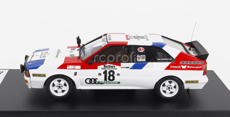 Trofeu Audi Quattro N 18 Rally Bandama 1981 A.choteau - P.y.burel 1:43 Bílá Červená Modrá