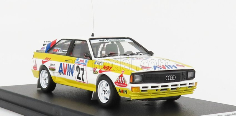 Trofeu Audi Quattro N 27 Rally Acropolis 1986 Jigger - S.konstantinos 1:43 Žlutá Bílá