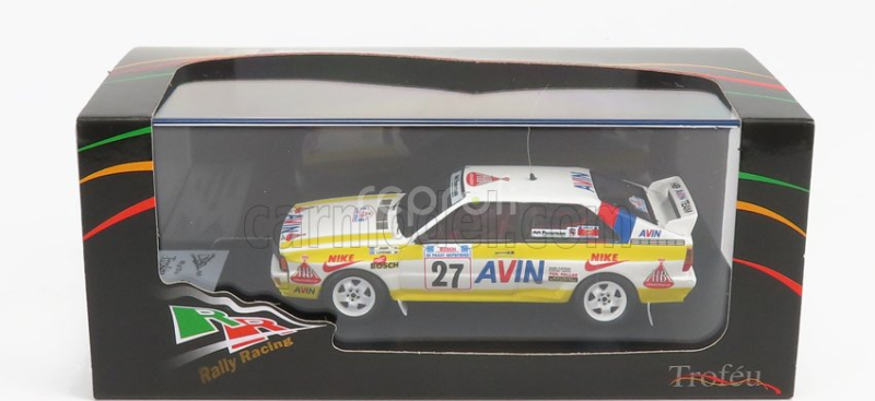 Trofeu Audi Quattro N 27 Rally Acropolis 1986 Jigger - S.konstantinos 1:43 Žlutá Bílá