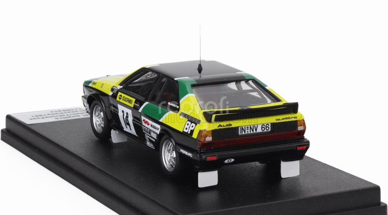 Trofeu Audi Quattro (night Version) N 14 Rally 1000 Lakes 1981 Michele Mouton - Fabrizia Pons 1:43 Černá Žlutá Zelená