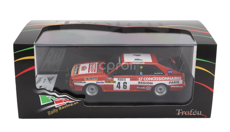 Trofeu Audi Quattro (night Version) N 46 Rally Montecarlo 1982 Henry Cochin - Morin 1:43 Červená Bílá