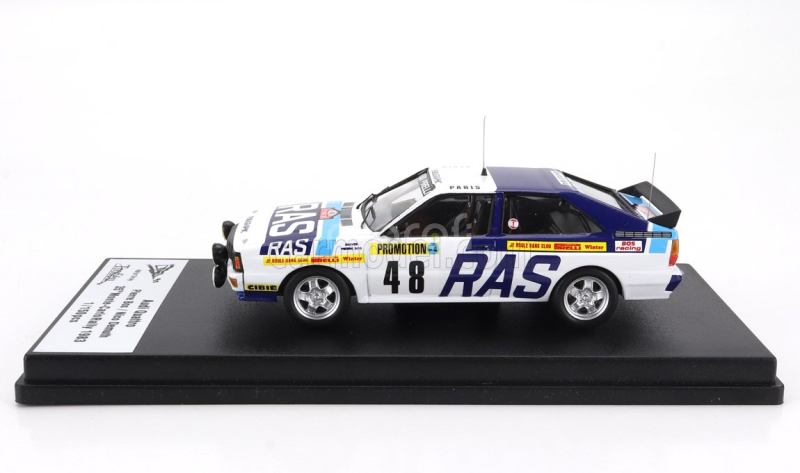 Trofeu Audi Quattro (night Version) N 48 Rally Montecarlo 1983 Pierre Bos - Nico Demuth 1:43 Bílá 2 Tóny Modrá