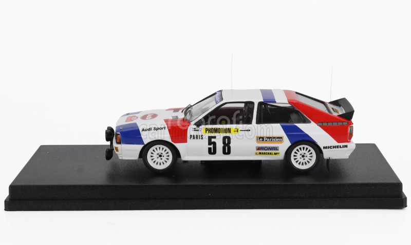 Trofeu Audi Quattro (night Version) N 58 Rally Montecarlo 1983 Jacques Briy - Jacques Henuset 1:43 Bílá Modrá Červená