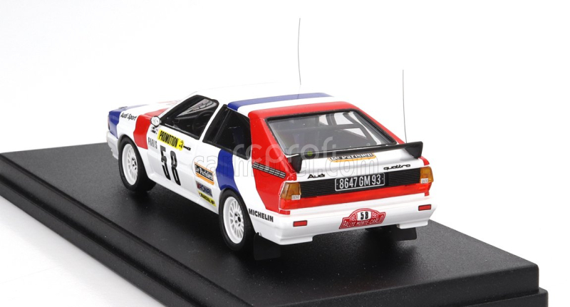 Trofeu Audi Quattro (night Version) N 58 Rally Montecarlo 1983 Jacques Briy - Jacques Henuset 1:43 Bílá Modrá Červená