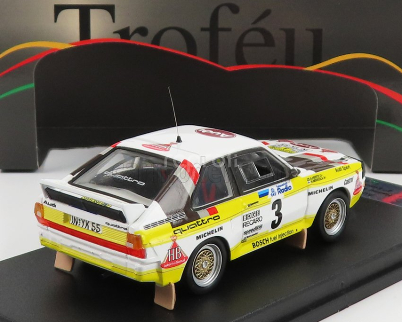 Trofeu Audi Quattro Sport N 3 4th Rally Sweden 1985 H.mikkola - A.hertz 1:43 Bílá Žlutá Hnědá