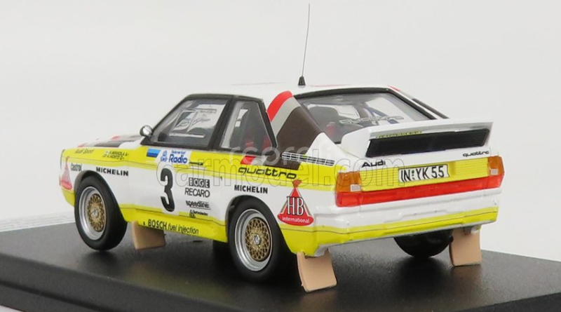 Trofeu Audi Quattro Sport N 3 4th Rally Sweden 1985 H.mikkola - A.hertz 1:43 Bílá Žlutá Hnědá