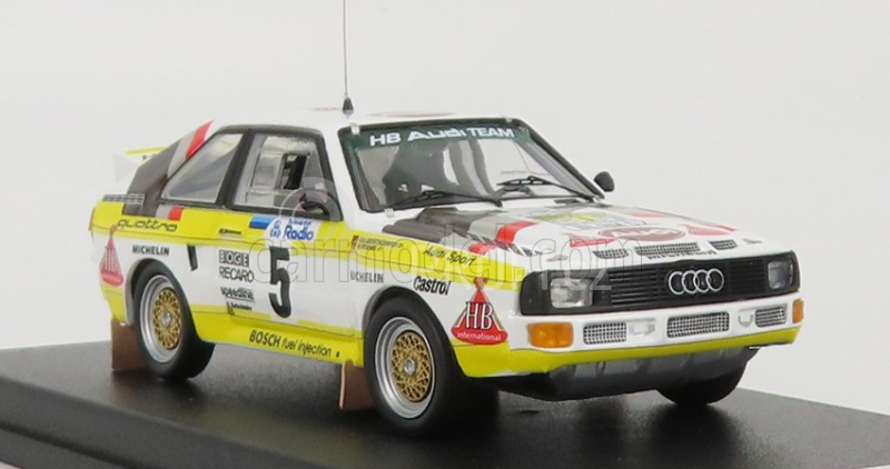 Trofeu Audi Quattro Sport N 5 Rally Sweden 1985 W.rohrl - C.geistdorfer 1:43 Bílá Žlutá Hnědá