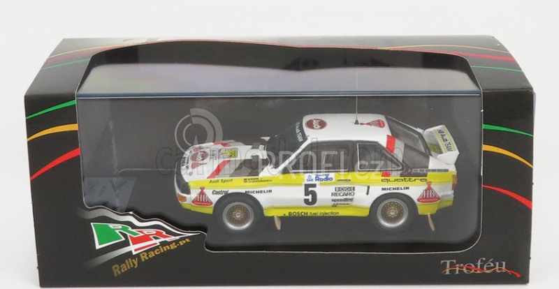 Trofeu Audi Quattro Sport N 5 Rally Sweden 1985 W.rohrl - C.geistdorfer 1:43 Bílá Žlutá Hnědá