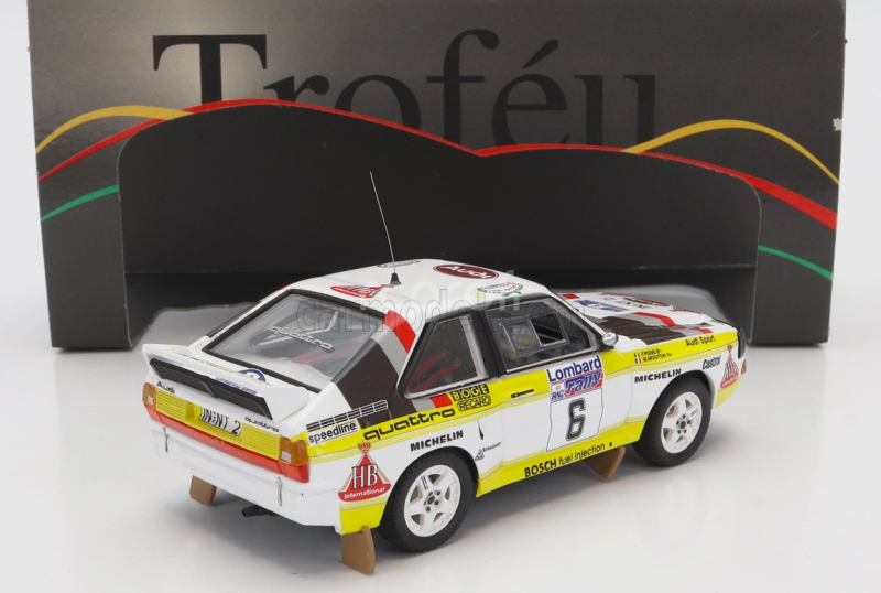 Trofeu Audi Quattro Sport Team Hb N 6 Rally Rac Lombard 1984 M.mouton - F.pons 1:43 Bílá Žlutá Hnědá