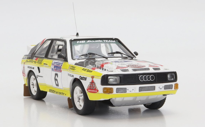 Trofeu Audi Quattro Sport Team Hb N 6 Rally Rac Lombard 1984 M.mouton - F.pons 1:43 Bílá Žlutá Hnědá