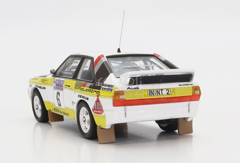 Trofeu Audi Quattro Sport Team Hb N 6 Rally Rac Lombard 1984 M.mouton - F.pons 1:43 Bílá Žlutá Hnědá