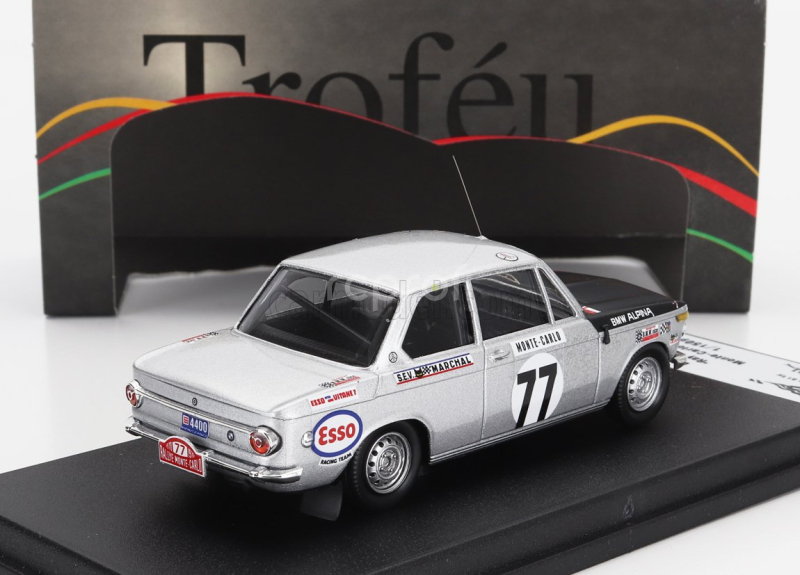 Trofeu BMW 2002 Ti (night Version) N 77 Rally Montecarlo 1970 Ray - Boris Brico 1:43 Stříbrná Černá