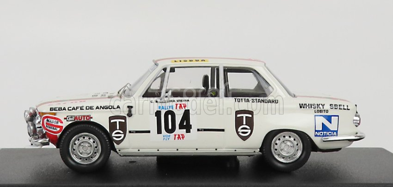 Trofeu BMW 2002ti (night Version) N 104 Rally Tap 1972 B.vieira - J.bandeira 1:43 Bílá