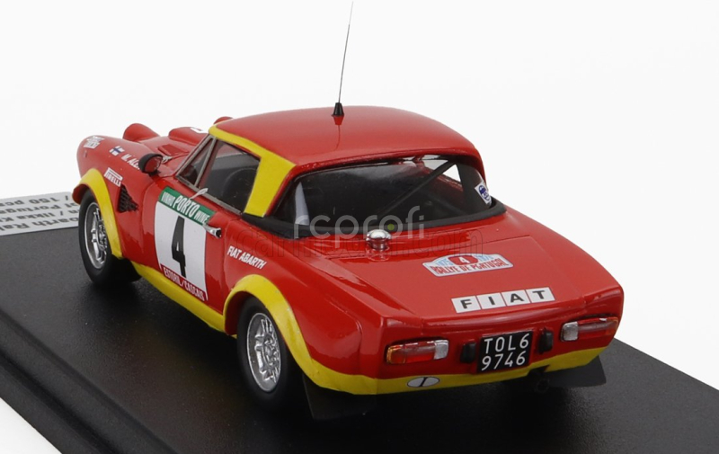 Trofeu Fiat 124 Abarth (night Version) N 4 Winner Rally Portugal 1975 Markku Alen - Ilkka Kivimaki 1:43 Červená Žlutá