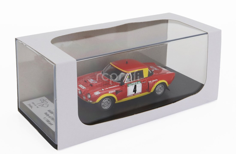 Trofeu Fiat 124 Abarth (night Version) N 4 Winner Rally Portugal 1975 Markku Alen - Ilkka Kivimaki 1:43 Červená Žlutá