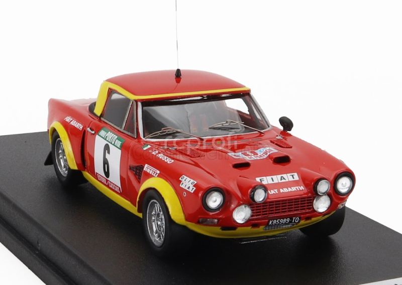 Trofeu Fiat 124 Abarth (night Version) N 6 Rally Portugal 1975 Alcide Paganelli - Nini Russo 1:43 Červená Žlutá