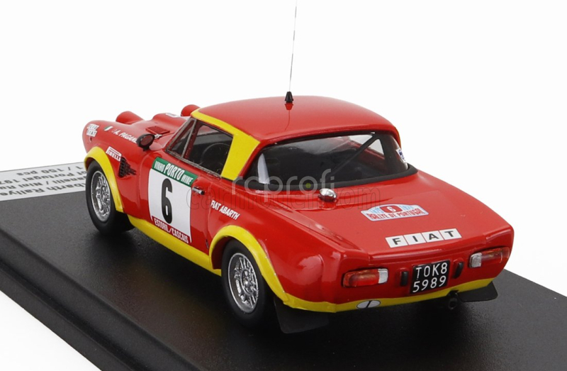 Trofeu Fiat 124 Abarth (night Version) N 6 Rally Portugal 1975 Alcide Paganelli - Nini Russo 1:43 Červená Žlutá