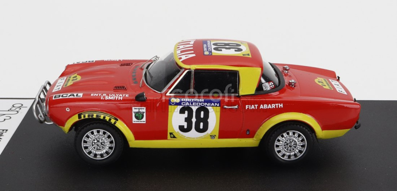 Trofeu Fiat 124 Abarth Rally (night Version) N 38 Rally East African Safari 1974 R.ulyate - I.smith 1:43 Červená Žlutá