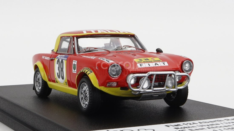 Trofeu Fiat 124 Abarth Rally (night Version) N 38 Rally East African Safari 1974 R.ulyate - I.smith 1:43 Červená Žlutá