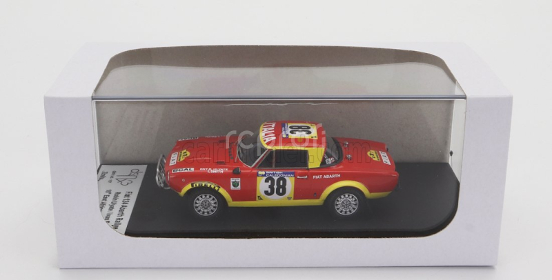 Trofeu Fiat 124 Abarth Rally (night Version) N 38 Rally East African Safari 1974 R.ulyate - I.smith 1:43 Červená Žlutá