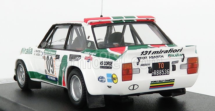 Trofeu Fiat 131 Abarth Alitalia N 09 Rally Bandama 1978 J.vinatier - J.f.jacob 1:43 Bílá Červená Zelená