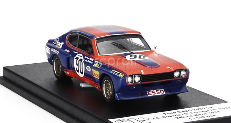 Trofeu Ford england Capri 2600 Lv 3.0l V6 N 90 24h Le Mans 1974 Jean Claude Guerie - Dominique Fornage - Serge Godard 1:43 Červená Modrá