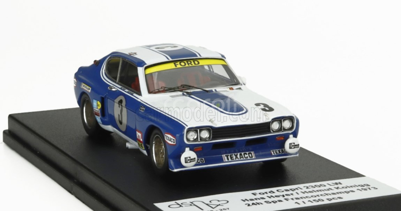 Trofeu Ford england Capri 2600 Lw N 3 24h Spa Francorchamps 1973 Hans Heyer - Helmut Koinigg 1:43 Modrá Bílá