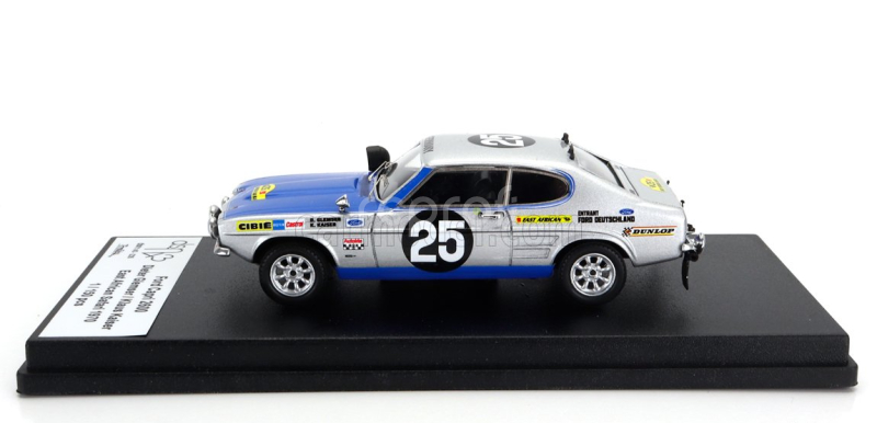 Trofeu Ford england Capri 2600 (night Version) N 25 Rally East African Safari 1970 Dieter Glemser - Klaus Kaiser 1:43 Šedá Met Modrá