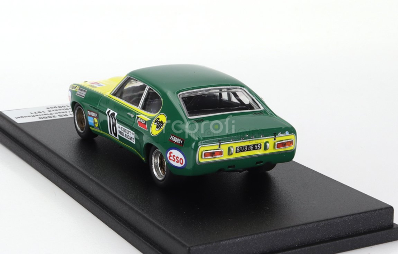 Trofeu Ford england Capri Rs 2600 N 18 2x6h Paul Ricard 1971 Jean Claude Guerie - Jean Pierre Rouget 1:43 Zelená Žlutá