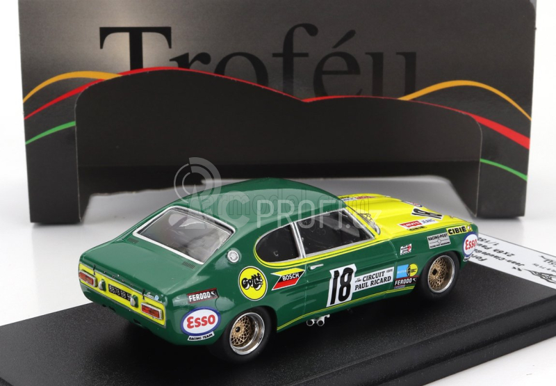Trofeu Ford england Capri Rs 2600 N 18 2x6h Paul Ricard 1971 Jean Claude Guerie - Jean Pierre Rouget 1:43 Zelená Žlutá