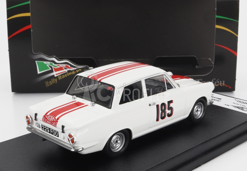 Trofeu Ford england Cortina Gt N 185 Rally Montecarlo 1964 J.manussis - J.uren 1:43 Bílá Červená