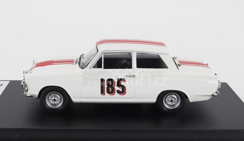 Trofeu Ford england Cortina Gt N 185 Rally Montecarlo 1964 J.manussis - J.uren 1:43 Bílá Červená