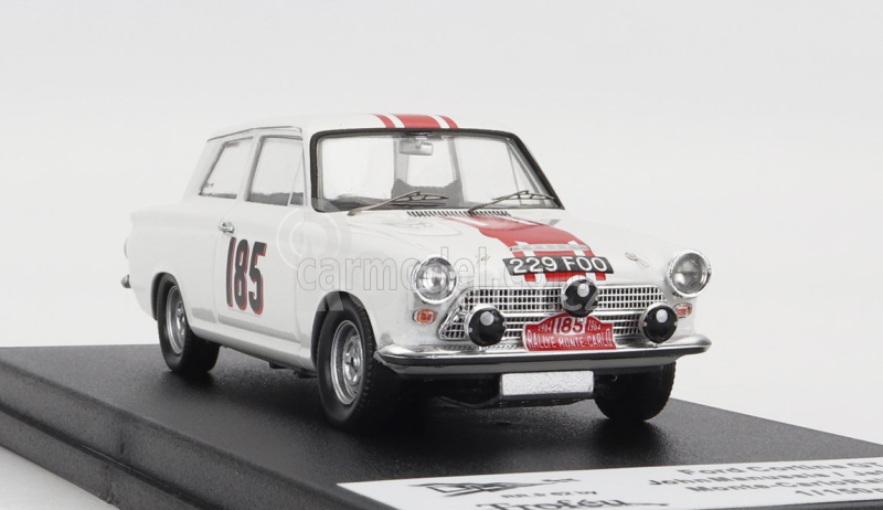 Trofeu Ford england Cortina Gt N 185 Rally Montecarlo 1964 J.manussis - J.uren 1:43 Bílá Červená