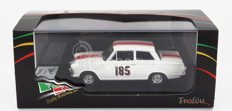 Trofeu Ford england Cortina Gt N 185 Rally Montecarlo 1964 J.manussis - J.uren 1:43 Bílá Červená