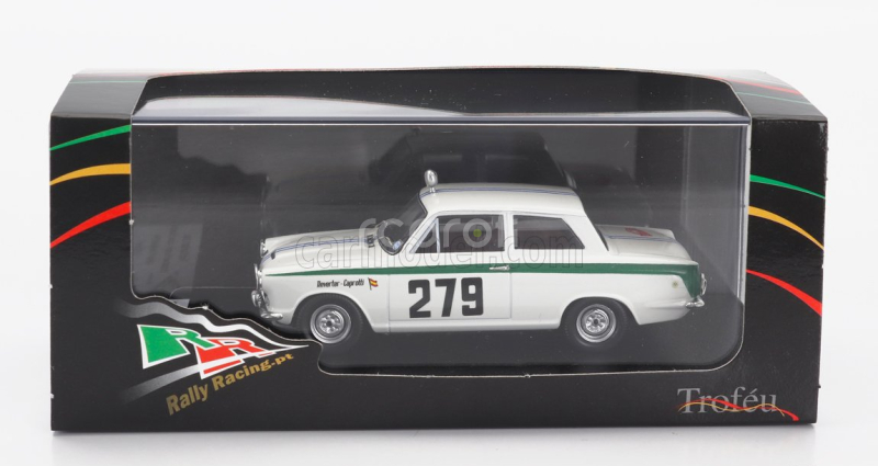 Trofeu Ford england Cortina Lotus N 279 Rally Montecarlo 1964 Estanislao Reverter - Oscar Caprotti 1:43 Bílá Zelená