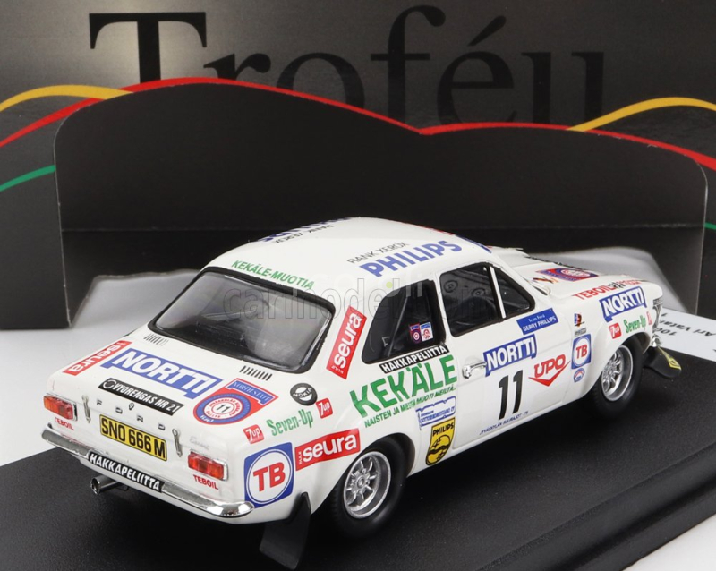 Trofeu Ford england Escort Mki (night Version) N 11 Rally 1000 Lakes 1975 A.vatanen - G.phillips 1:43 Bílá