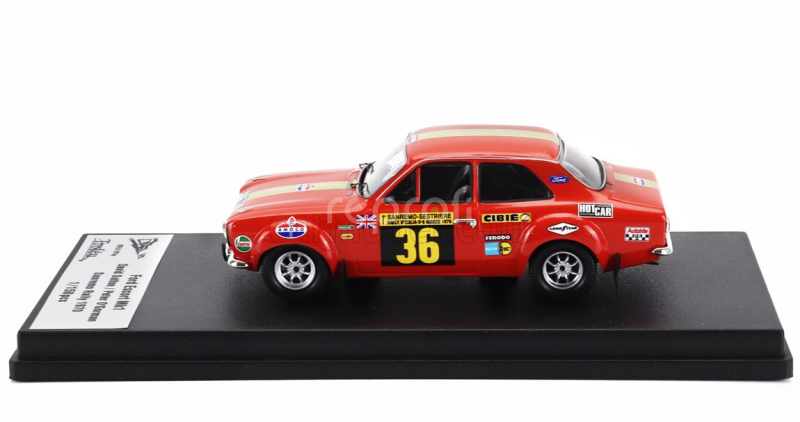 Trofeu Ford england Escort Mki (night Version) N 36 Rally Sanremo 1970 David Sutton - Peter O'gorman 1:43 Red