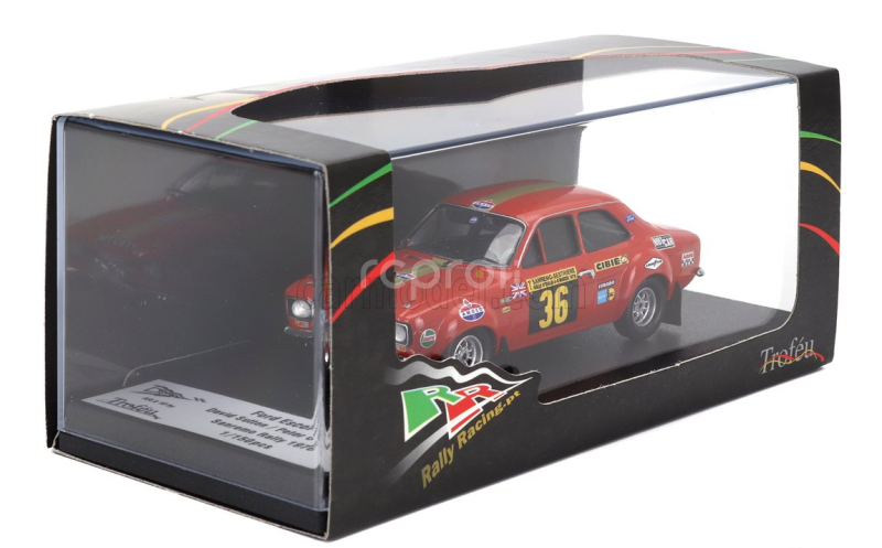 Trofeu Ford england Escort Mki (night Version) N 36 Rally Sanremo 1970 David Sutton - Peter O'gorman 1:43 Red