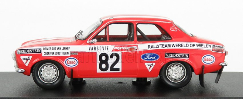 Trofeu Ford england Escort Mki (night Version) N 82 Rally Montecarlo 1972 G.van Lennep - J.klein 1:43 Červená Bílá