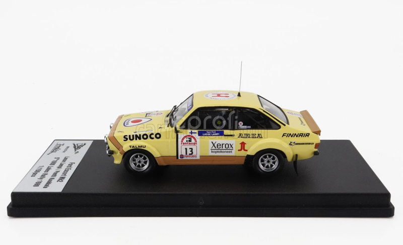 Trofeu Ford england Escort Mkii (night Version) N 13 5th Rally 1000 Lakes 1980 Lasse Lampi - Pentti Kuukkala 1:43 Žlutá