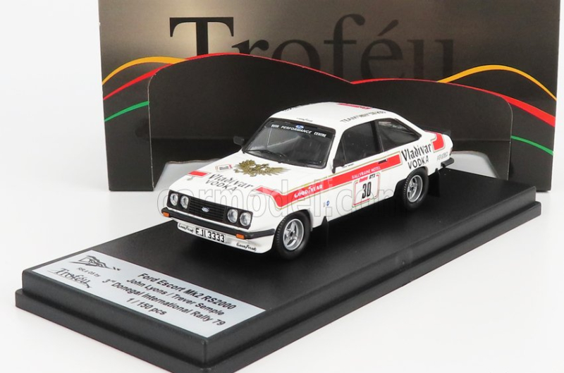 Trofeu Ford england Escort Mkii Rs2000 N 30 3rd Rally Donegal International 1979 J.lyons - T.semple 1:43 Bílá Červená