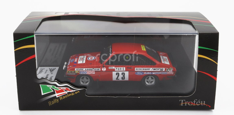 Trofeu Ford england Escort Mkii Rs2000 (night Version) N 23 Rally Montecarlo 1979 A.beauchef - J.r.dubois 1:43 Red