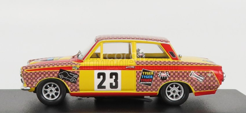 Trofeu Ford england Lotus Cortina 23 Touring Car Championship Sweden 1968 E.berger 1:43 Červená Žlutá