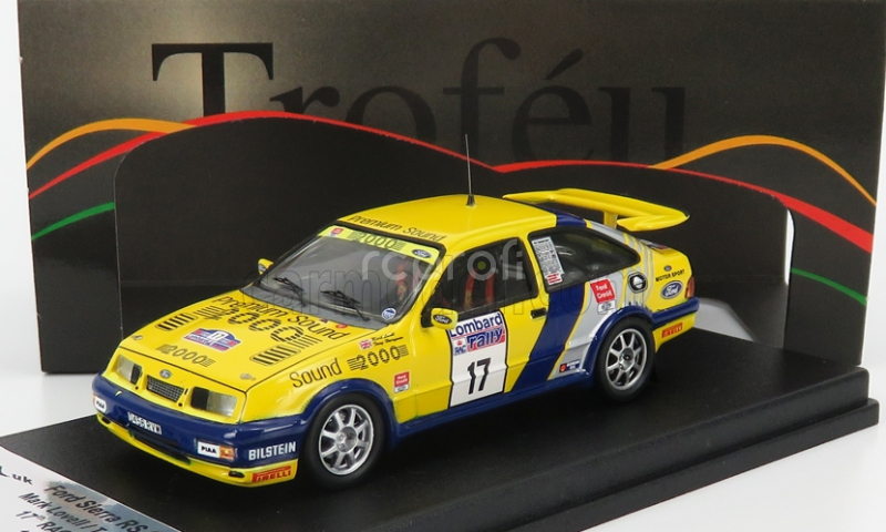 Trofeu Ford england Sierra Rs Cosworth N 17 Rally Rac Lombard 1988 M.lovell - T.harryman 1:43 Žlutá