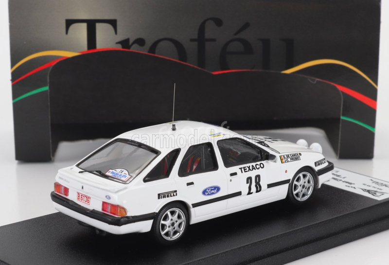 Trofeu Ford england Sierra Xr 4x4 N 28 Winner Rally Boucles De Spa 1986 Jean Claude Probst - Danny De Canck 1:43 Bílá