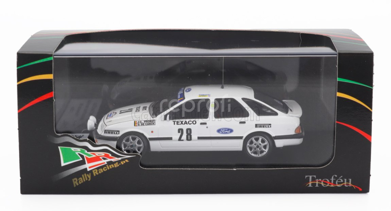 Trofeu Ford england Sierra Xr 4x4 N 28 Winner Rally Boucles De Spa 1986 Jean Claude Probst - Danny De Canck 1:43 Bílá