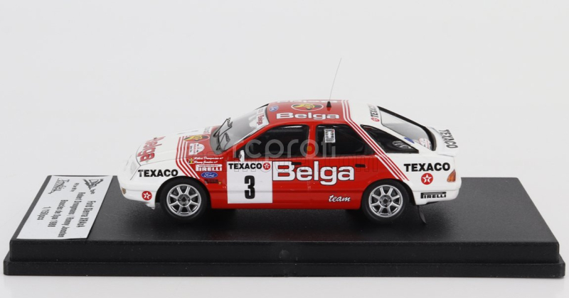 Trofeu Ford england Sierra Xr 4x4 Team Belga N 3 Boucles De Spa 1988 Robert Droogmans - Ronny Joosten 1:43 Červená Bílá